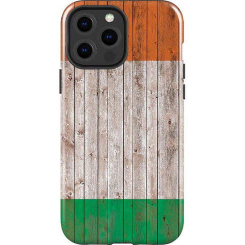 Ireland Flag Dark Wood iPhone 13 Pro Max Impact Case